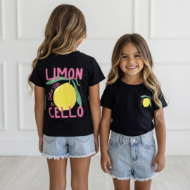 Girls Lemon Graphic T-Shirt - zwart