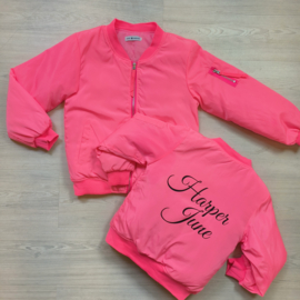 Neon pink bomber (gepersonaliseerd)