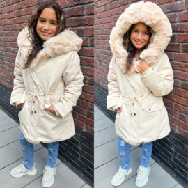 Girls winter parka - beige