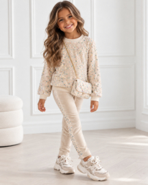 Twinkle velvet set + bag - beige (verzenddatum 9 okt)