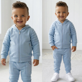 Little biker boy set - lichtblauw