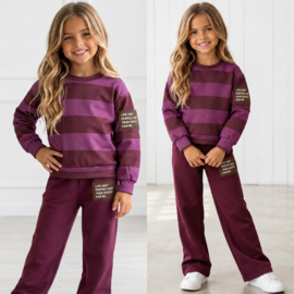 Bold Perfect Stripe Tracksuit - bordeaux/aubergine (verzenddatum 9 okt)