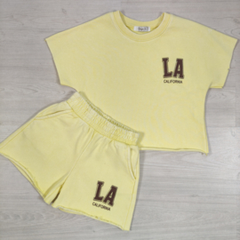 Your LA Washed Short Set - geel