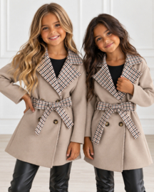 Belle Check Trenchcoat - beige