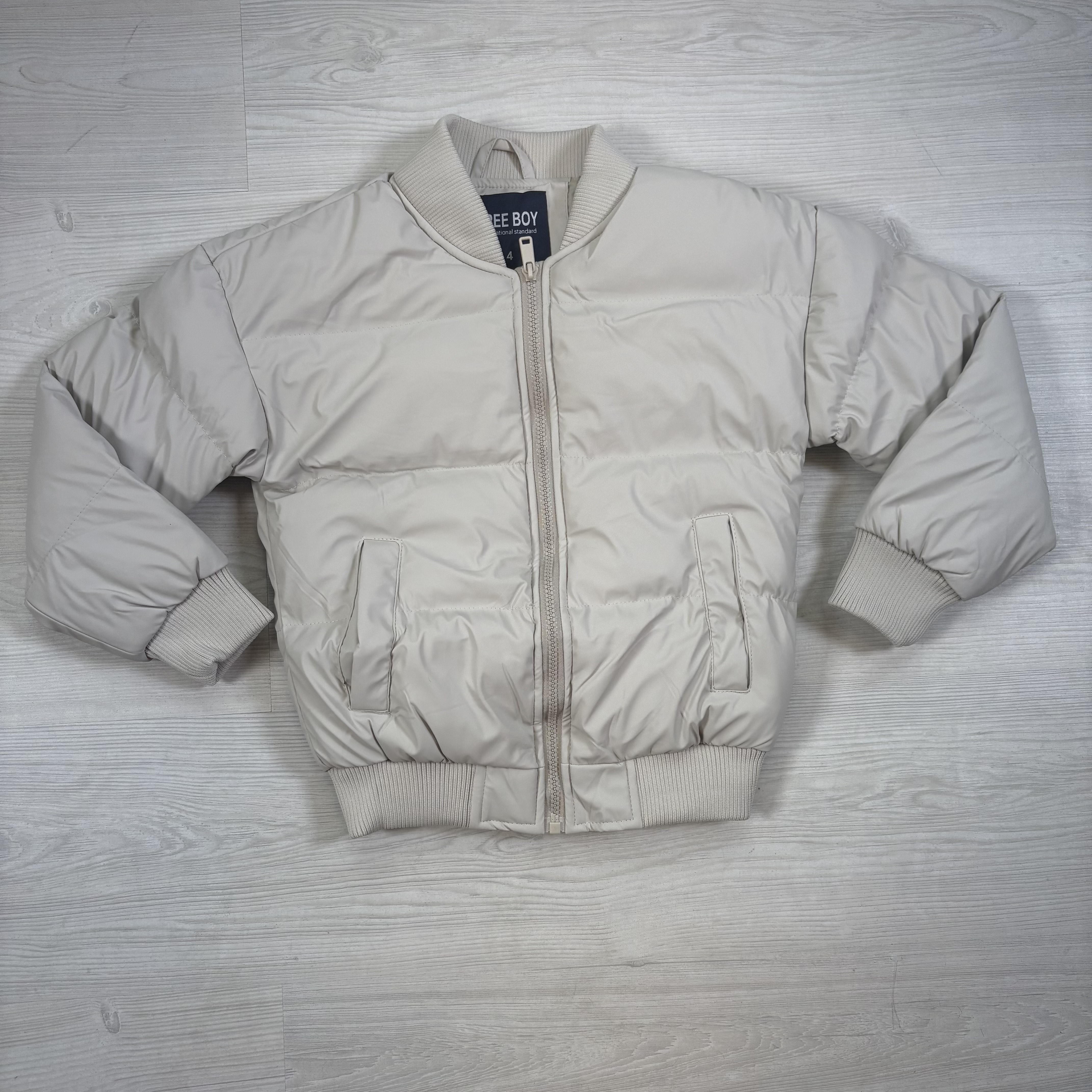 Boys puffer jacket - beige (Verzenddatum 7 augustus)