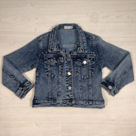 Studded denim jacket - blauw