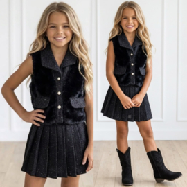 Paris Chic Tweed Set - zwart