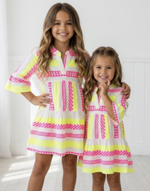 Yellow & Pink aztec dress