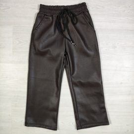 City Leatherlook Wide Leg Pants - bruin