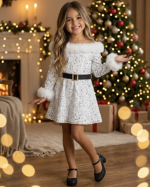 Fabulous Fur Sequin Dress - wit