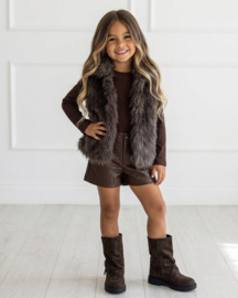 Luxury Faux Fur Gilet - bruin