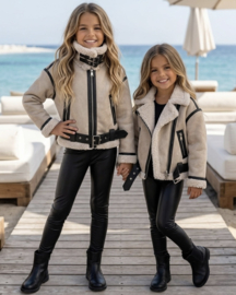 Aviator teddy jacket - beige