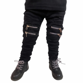 Double Zipped black skinny jeans
