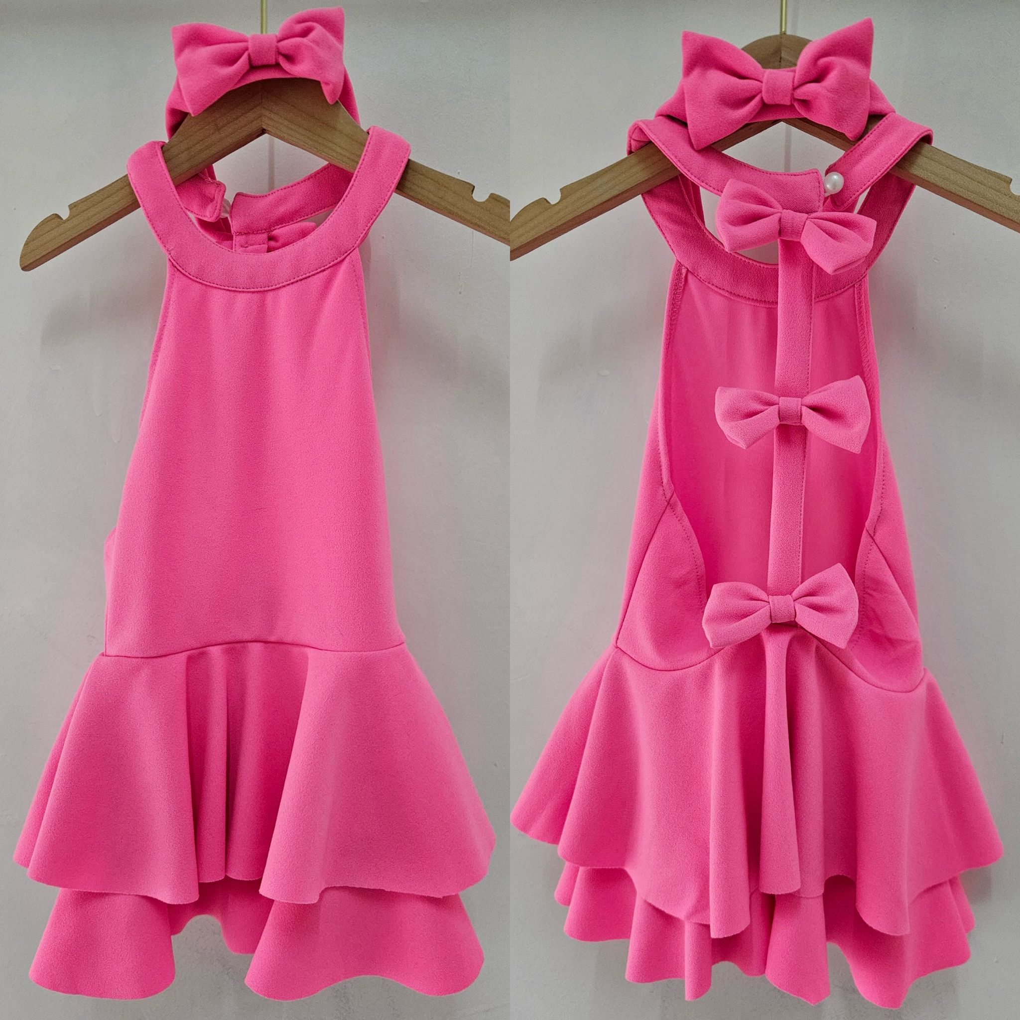 Sweet bows dress - fuchsia