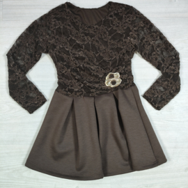 Lace Elegance Dress - bruin