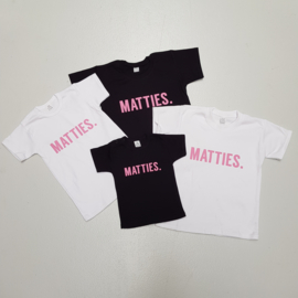 Matties. Pink Shortsleeves - Twinning (gepersonaliseerd)