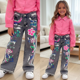 Paint splash denim - grijs