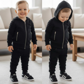 Little biker boy set - zwart