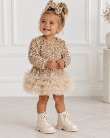 Glamour & tule baby dress - goud (verzenddatum 9 okt)