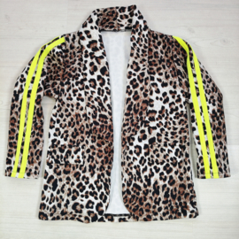 Bold Leopard Stripe Blazer - geel