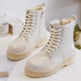 Shiny platform boots - beige  (Verzenddatum 16 okt)