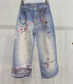 Dreamy Art Wide Leg Jeans – Blauw