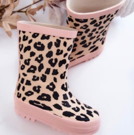 Pink Leopard Rain boots