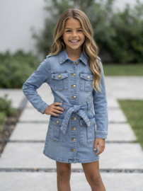 Denim Belted Jacket Dress