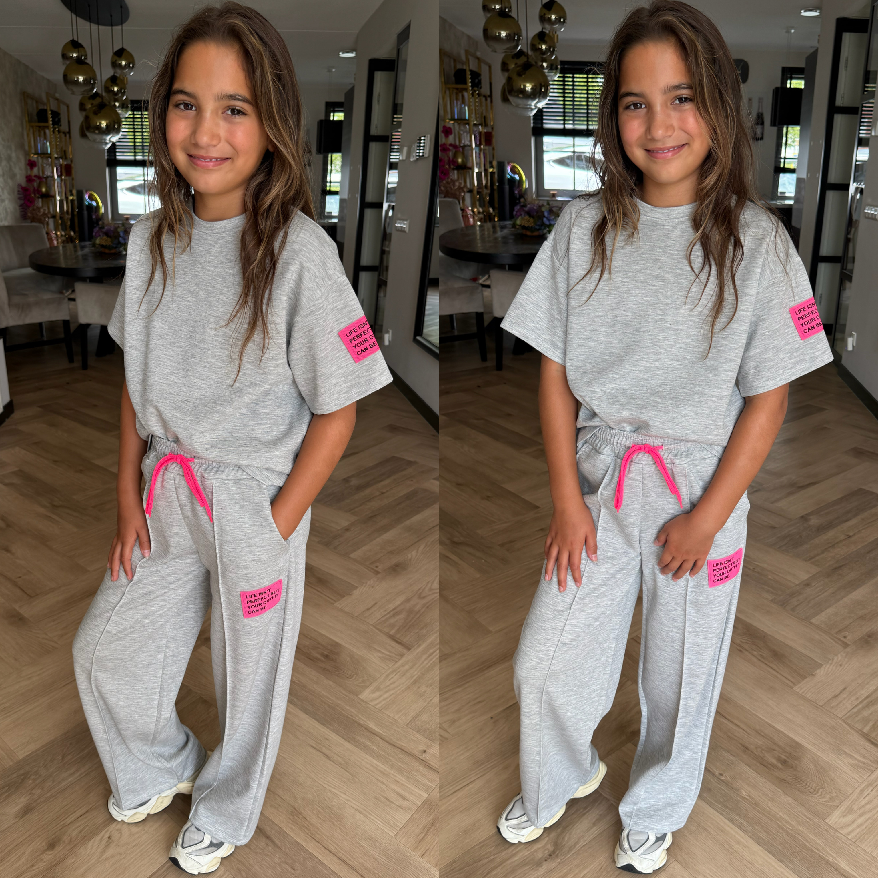 Comfy life pantalon set - grijs