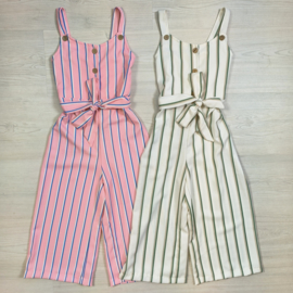 Stripe down jumpsuit
