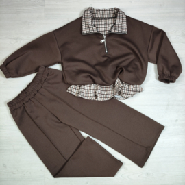 Pretty Check Tracksuit - bruin (verzenddatum 16 okt)