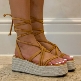 Wrap it sandal - Camel