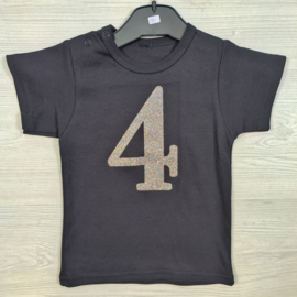 Glittery 4 black tee