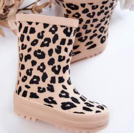 Beige Leopard Rain boots