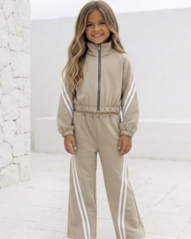 Sporty Stripe Lounge Set - beige