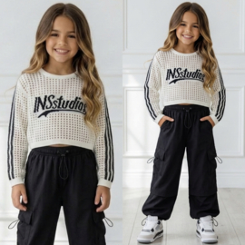 Street Knit Crop Sweater - wit