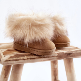 Furry boots - camel