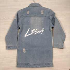 Long distressed denim jacket Lisa
