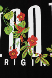 Floral Icon Twinning tee - zwart