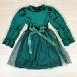 Velvet & tule dress - Groen