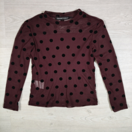 Dotted mesh top - bordeaux
