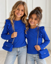 Bagged ruffled longsleeves - blauw