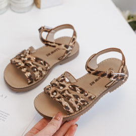 Studded sandals - leopard