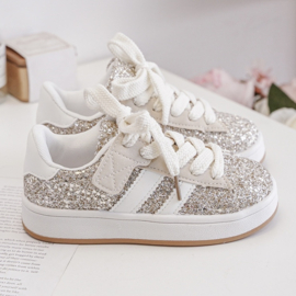 Lovely gold sneakers met klittenband - 19 t/m 24