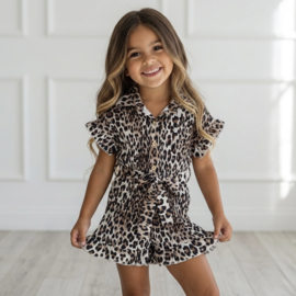 Leopard pleated playsuit