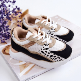 White reflection leopard sneaker