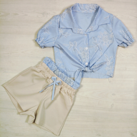 Ocean Breeze Short Set - beige