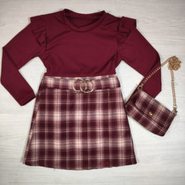 Checkmate Dress - bordeaux