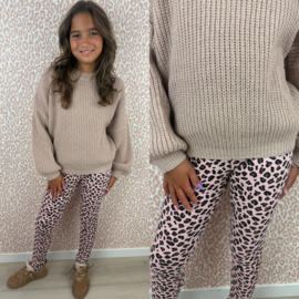 Leopard legging - roze