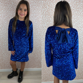 Blue paillet & bow dress